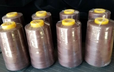 8 Spools Serger Thread Brown T27 S/2 6000 Yds Each Overlock Sewing Machine Cone - Image 1 of 3