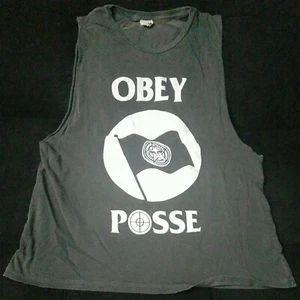 CHOPPED Vintage Sz M OBEY POSSE Andre The Giant Flag Sights Crosshair Star Shirt - Picture 1 of 9