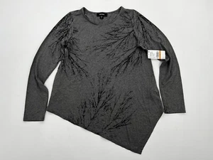 Karen Kane Damen Größe:SMALL Baummuster asymmetrisches Top Farbe:MELIERTGRAU - Bild 1 von 5