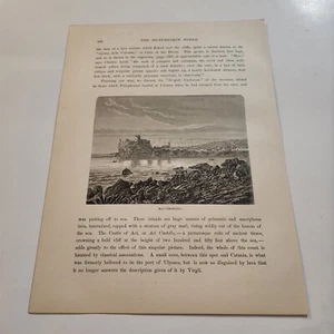 Vista de Aci Castello Italia c. 1878 Grabado (300) - Imagen 1 de 2