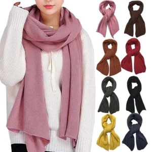 Women Men Soft Oversized Solid Blanket Cashmere Wool Shawl Wrap Scarf Scotland - Picture 1 of 20