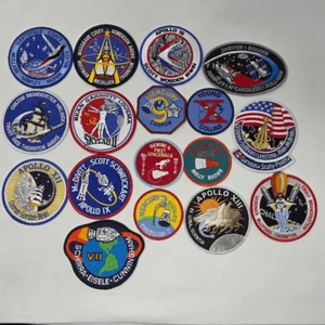 NASA EMBROIDERED PATCH SPACE MISSIONS APOLLO CHALLENGER LOT OF 17 NOS VINTAGE - Picture 1 of 6