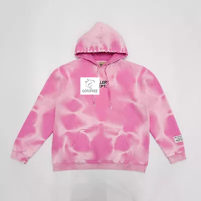 GOTOFREE GDEPT PINK HOODIE SUN FADE RIPPLE PULLOVER HOODIE SWEATSHIRT JUMPER - Image 1 of 4