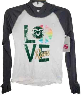 Soffe Girls Los Angeles Rams No Sweat Color block Hoodie White/Black MEDIUM 8-10 - Image 1 of 4