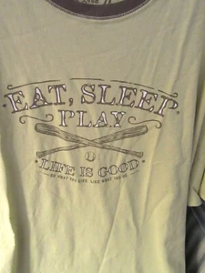 LIFE IS GOOD MENS S/S SLEEP TEE "EAT, SLEEP, PLAY" ...BASEBALL...(XL) - Picture 1 of 3