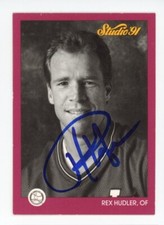 SIGNED BASEBALL CARD AUTO 1991 LEAF STUDIO REX HUDLER #233 ST LOUIS CARDINALS