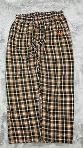 Cincinnati Bengals Pants Mens Large Orange Black Plaid NFL Football Drawstring - Picture 1 of 8