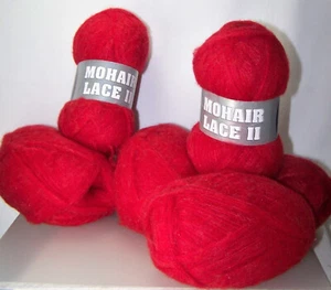 Filati Europa Lippenstift Rot Mohair Spitze II 6 - 50 Gramm 480 Yards Kugeln Türkei - Bild 1 von 4