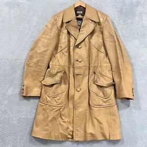 Vintage Earl's Court Trench Coat Men's Medium Beige Button Western Retro 70s - Picture 1 of 16