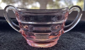 Vintage Pink Depression Glass Sugar Bowl Paden City Party Line 2.5” Tall - Picture 1 of 9