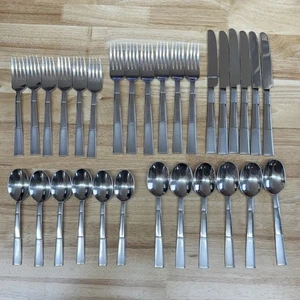 Cubiertos cubiertos de acero inoxidable Oneida Echo 30 piezas tenedores cucharas servicio para 6 - Imagen 1 de 13