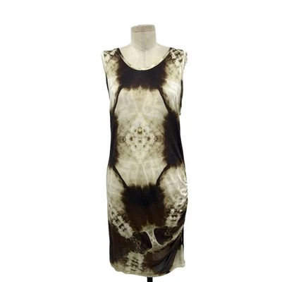 Vestido sin mangas Haute Hippie marrón con estampado de rayos X talla grande Foto 1 de 4