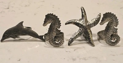 SET OF (4) Silverplated Animal Themed Napkin Holders  - Image 1 of 4