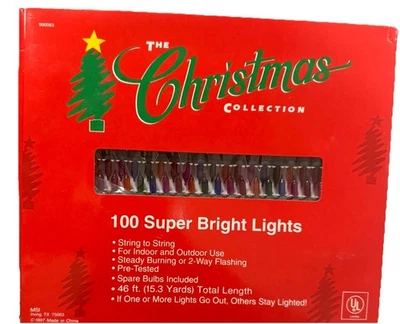 Vintage The Christmas Collection 100 Super Bright Lights Clear Bulb New - Image 1 of 4