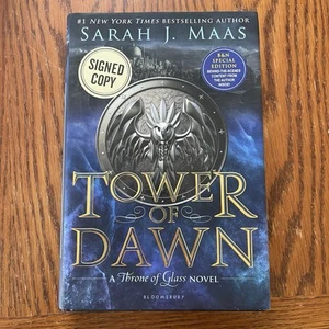 Signed 1/1 Barnes & Noble Tower of Dawn Hardcover Sarah J Maas Throne of Glass - Picture 1 of 10