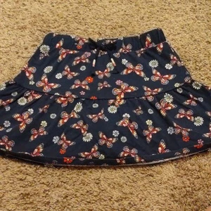 365 kids size 6 skort shorts navy orange butterfly daisy print - Picture 1 of 5