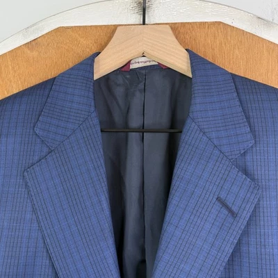 Samuelsohn Blazer мужской 40R темно-синий клетчатый 3 кнопки Holland херес холст - Изображение 1 из 4