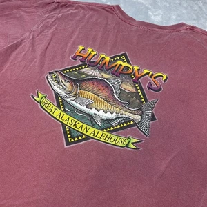 Camiseta Humpys Great Alaskan Alehouse Para Hombre XL Borgoña Manga Corta Cervecería - Imagen 1 de 7