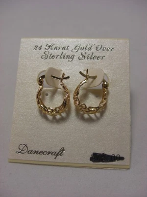 Danecraft Filigree Hoops 24K Gold Over Sterling EARRINGS - Image 1 of 4