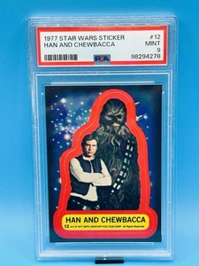 1977 Topps Star Wars Sticker #12 Han And Chewbacca PSA 9 MINT - Picture 1 of 2