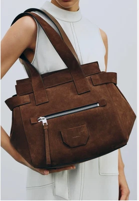 Bolso de Hombro ALLSAINTS Pérez Gamuza Marrón Castaño Nordstrom Exclusivo Casi Como Nuevo Foto 1 de 4