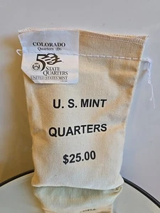 2006-d Colorado State Quarter Original Mint Sewn Bag 100 coins - Picture 1 of 3