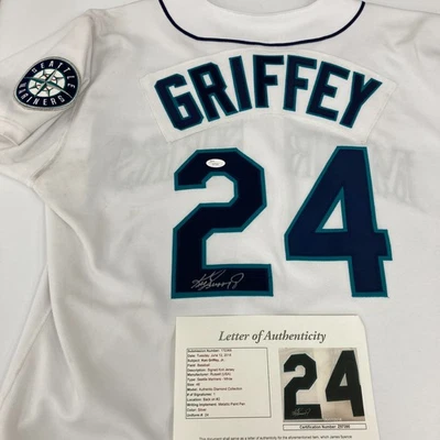 Ken Griffey Jr. Signed 1990's Russell Seattle Mariners Authentic Jersey JSA COA - Image 1 of 4