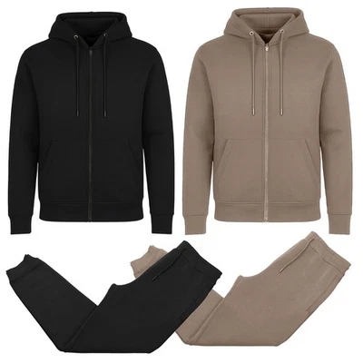 Conjunto de sudadera con capucha y jogger con cremallera completa forrado en vellón de 4 piezas para hombre - Envío gratuito (S-3XL) Foto 1 de 2