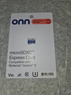 Onn Brand 256 GB Micro SD Express Card Nintendo Switch 2 NEW SEALED IN-HAND  - Image 1 of 4