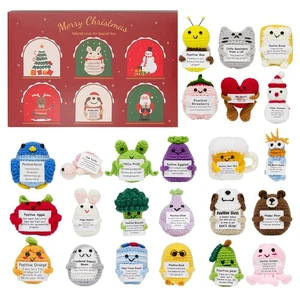 Adventskalender 2025, 24 Tage Positive Häkeltiere Weihnachten Countdown Ca... - Bild 1 von 7