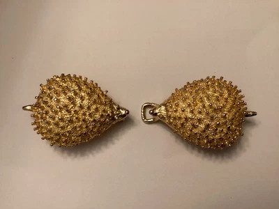 Cinturón y hebilla Mimi Di N cinturón azul marino con erizo dorado 1974 moda glamorosa RARO DE COLECCIÓN Foto 1 de 4