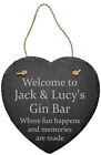 PERSONALISED GIN BAR GARDEN PARTY SLATE WALL SIGN PLAQUE FUN FRIEND NOVELTY GIFT
