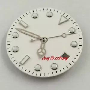 29mm luminoso blanco estéril reloj esfera plata manos ajuste movimiento ETA 2836 2824 - Imagen 1 de 3