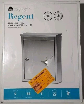 ARCHITECTURAL MAILBOXES Regent Stainless Steel Locking Wall Mount Safe Packages - Image 1 of 4