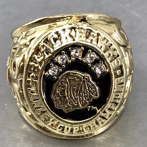 1960 Chicago Blackhawks Stanley Cup GP Brass Championship Gold Replica Ring ￼ Cover