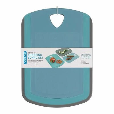 Chef Aid Contain Nesting Chopping Cutting Serving Boards 3 Into 1 10E10379 - Image 1 of 4