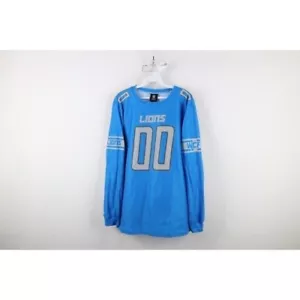 New NFL Mens Medium Fleece Long Sleeve Detroit Lions Football Jersey T-Shirt - Picture 1 of 13