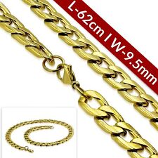 62cm/24.5inch x 9.5mm Flat D/C Curb Chain * non tarnish Stainless Steel Necklace