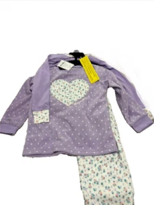 CARTERS GIRLS 3 PC PLUSH LONG SLEEVE SET HEART(PURPLE/WHITE,3T)NWT - Picture 1 of 4