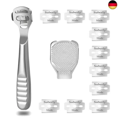 MARKE FYACCD Hornhaut Hobel Set, Fußpflege Set, Edelstahl Hornhautentferner mit 10 Ersatz