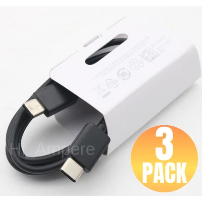 3 Pack USB-C to USB-C Cable Fast PD Type-C Charger For Samsung S20 Ultra 5G S10 - Image 1 of 4