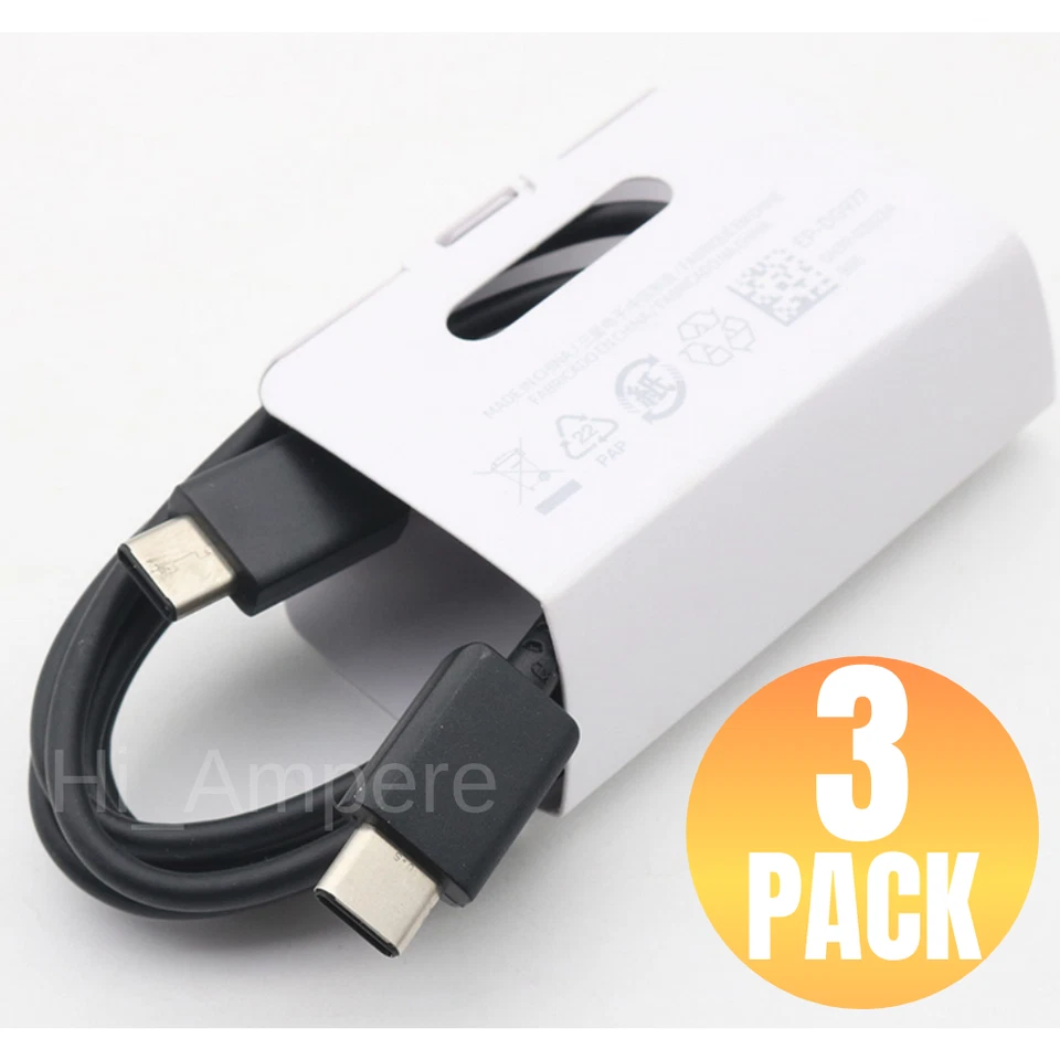 3 Pack USB-C to USB-C Cable Fast PD Type-C Charger For Samsung S20 Ultra 5G S10 - Image 1 of 4