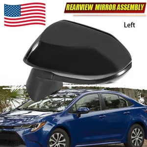 Espejo térmico eléctrico lateral izquierdo negro para Toyota Corolla 2019-22 SE manual plegable - Imagen 1 de 13