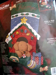 BUCILLA STRUMPF FILZ Applikation Holiday KIT, WELPEN WEIHNACHTEN, Hund, 84853, selten, neuwertig in Verpackung - Bild 1 von 10