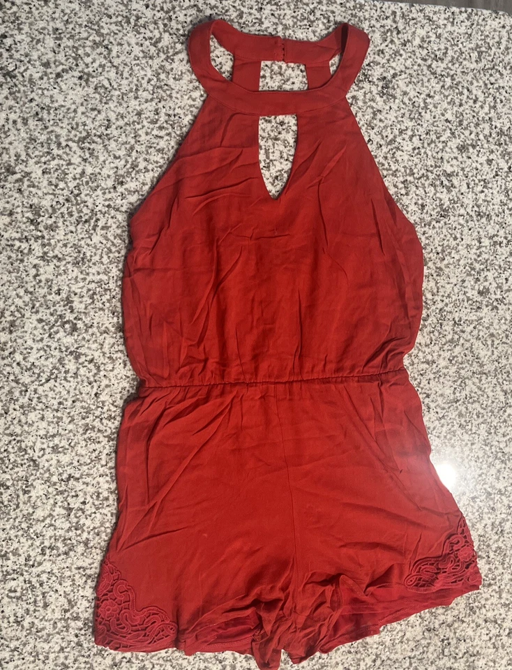 Mono My Michelle Mujer Talla Grande, Rojo, Pantalones Cortos, Sin Mangas, Mameluco. Foto 1 de 4