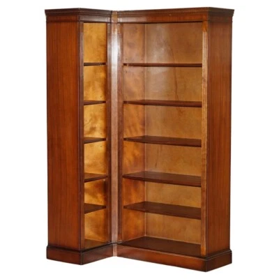 Lovely 2 Piece Flamed Mahogany Open Library Bookcase Part of a Paired Suite - Image 1 of 4