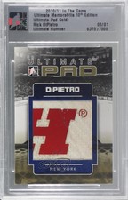 2010-11 ITG Ultimate Memorabilia 10th Edition Pad Gold 1/1 Rick DiPietro 8ec