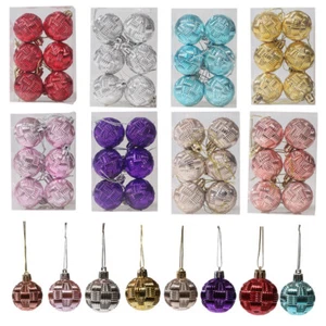 6PC Merry Christmas Balls Braided Xmas Tree Ornaments Hanging Balls Party Decors - Picture 1 of 19