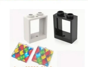 4 Black Frame Lg Rhombus Stained Glass Window Building Blocks Brand Compatible   - Picture 1 of 2