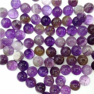 20Pcs 8mm Natural Purple Amethyst Round Cab CabochonRing jewelry accessori EE205 - Image 1 of 2